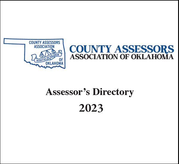 County Assessors Association of Oklahoma Assessor's Directory 2023 with CAAOK logo